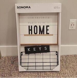 Sonoma Home and Keys Wall Decor with Black Holder 3 Pieces